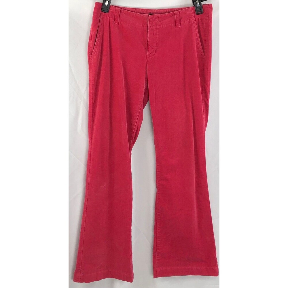 Express corduroy mid rise pants 10 pink coral flare bootcut pockets 33"W 31"IN